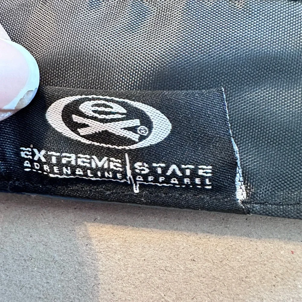 Extreme State Adrenaline Apparel Blue Canvas Bifold Wallet with Coin Pocket Logo